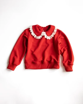 Світшот Мія з ажурним комірцем Alwair Kids Червоний 170см 81063