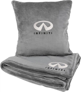 Подушка и плед в авто EVAtech из махры S для Infiniti серые (MBLMPSSGV036)