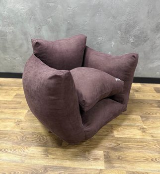Безкаркасне крісло Velvet 90х60х70 см коричневе