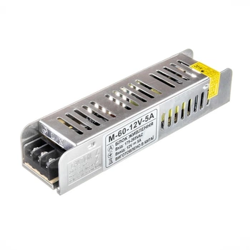 Блок живлення для LED стрічки 12V 60Вт (5А) негерметичний IP20 МТК electro, серія M