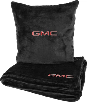 Подушка и плед в авто EVAtech из махры S для GMC черные (MBLMPSSBV070)