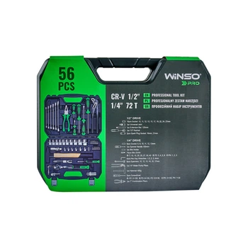 Професійний набір інструментів в кейсі WINSO Pro 1/2", 1/4" 72 T, CR-V, 56 од.