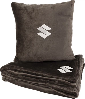 Подушка и плед в авто EVAtech из махры S для Suzuki коричневые (MBLMPSSZV111)