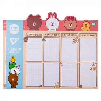 Планинг настольный YES Line Friends 252176 34.5х27 см 52 листа