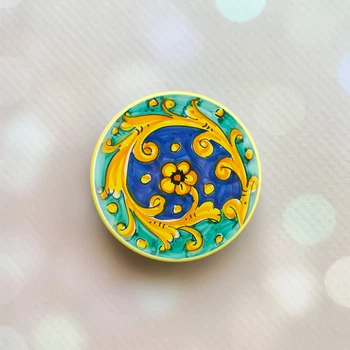 Держатель для смартфона / планшета попсокет Popsocket Желтый :: Узор. Акварель (принт 4_3)