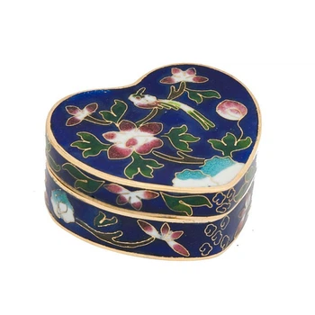 Скринька клуазоне - серце 2,5х6х5,5 см синя (А4548)
