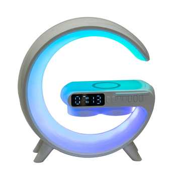 Портативная колонка с зарядкой для телефона и RGB-подсветкой 15 Вт, белая 4735238