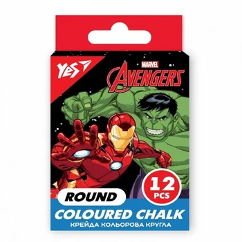 Мел цветной круглый Yes Marvel Avengers 400475 12 цветов 4939921