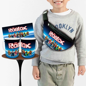 Набір: дитяча сумка-бананка+кружка Роблокс «Roblox» 32х15см, бананка для хлопчика через плече на подарунок (0324)