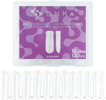 Верхние формы для наращивания DNKa Professional Top Nail Forms Square, 120 шт для маникюра и педикюра