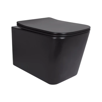 Унитаз подвесной Qtap Tern New Ultra Quiet с сиденьем с сиденьем Soft-Close MATT BLACK QT17332303ASMB