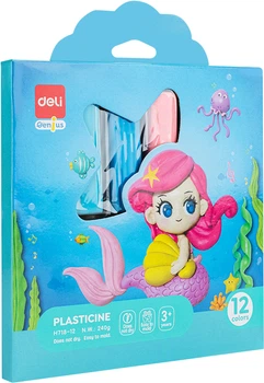 Набор пластилина Deli EH718-12 12 цветов 240 г (6941798408941)