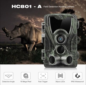 Фотопастка Suntek HC 801A 25м, огляд 120°, датчик руху, нічна зйомка