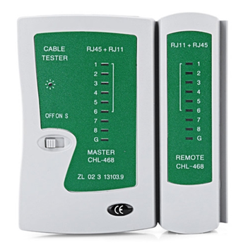 Тестер сети телефонного кабеля RJ45 RJ11 9В крона Green-White (287486)