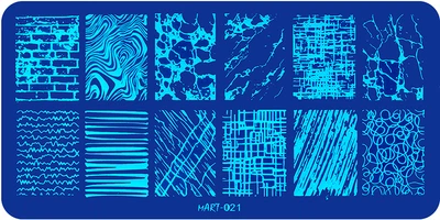 Пластина для стемпинга ногтей MART 021 Prints металлическая 6x12 см