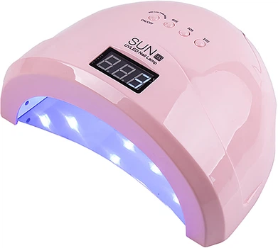 LED/UV Лампа SUN 1S гібридна (з дисплеєм) рожева 48 Вт