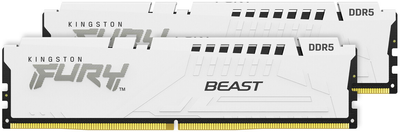 Оперативна пам'ять Kingston Fury Beast DDR5-6000 32768MB PC5-48000 (Kit of 2x16384) White (KF560C30BWK2-32)