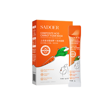 Пузырьковая маска-стик для лица с морковной пеной и кислотами Sadoer Carrot Foam Mask 4г