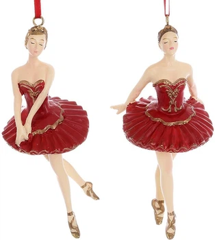 Декоративные фигурки-подвески 4шт Ballerinas in red 13cm