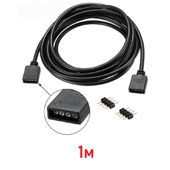Подовжувач для світлодіодної стрічки 1 метр 4pin (чорний)