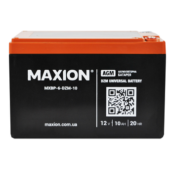 Акумулятор тяговий MAXION MXBT-6-DZM-10 (12V, 10Ah, +/-)