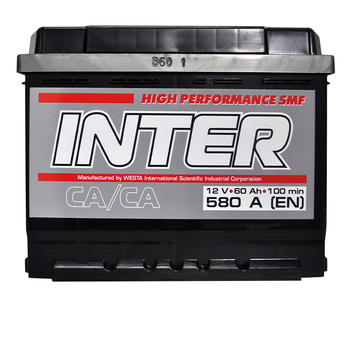 Автомобільний акумулятор INTER high performance 60Ah 580A L+ (L2)
