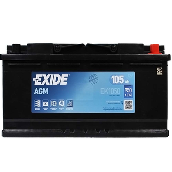 Автомобильный аккумулятор EXIDE Start-Stop AGM 105Аh 950A R+ EK1050