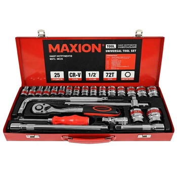 Набор инструментов 1/2”, 25 единиц, Cr-V, MAXION MXTL- MC25