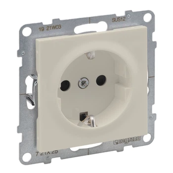 Розетка Legrand SUNO 2К+З 16А 250В гвинтові клеми Слонова кістка (721225)