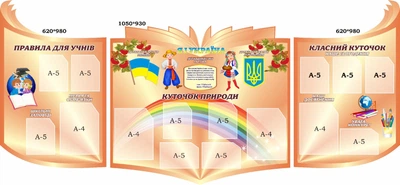 Набір стендів «Класний куточок» для школи ліцею гімназії (Арт0688)