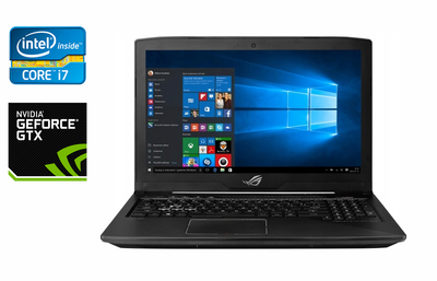 Игровой ноутбук Б-класс Asus Gl503V / 15.6" (1920x1080) IPS / Intel Core i7-7700HQ (4 (8) ядра по 2.8 - 3.8 GHz) / 16 GB DDR4 / 256 GB SSD + 1000 GB HDD / nVidia GeForce GTX 1060, 3 GB GDDR5, 192-bit / WebCam / Windows 10 б/у