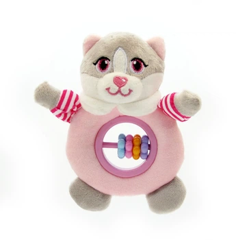 Погремушка мягкая Limo Toy Кот розовый 17 см A8179