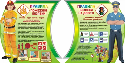 Набір стендів з безпеки життєдіяльності 670мм×660мм×2шт (Арт1801)