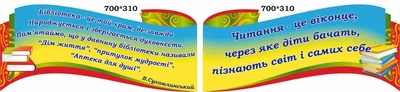 Набір стендів для бібліотеки 700мм×310мм×2шт (Арт1607)