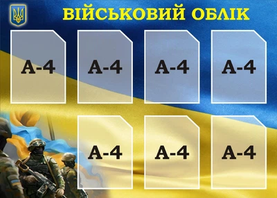 Стенд «Військовий облік» для кабінету Захист України 1150ммх820мм (Арт2244)