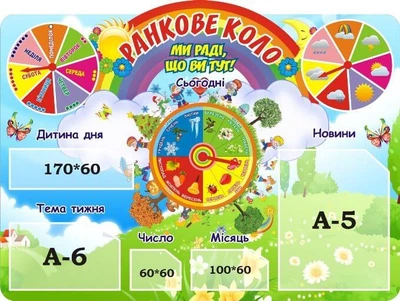Стенд для НУШ «Ранкове коло» 600ммх450мм (Арт2009)