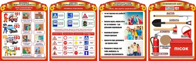 Набір стендів «Безпека життєдіяльності» для школи ліцею гімназії (Арт2233)