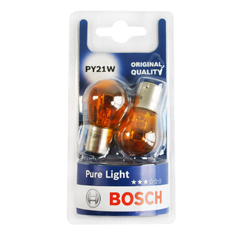 Лампа розжарювання Bosch Pure Light PY21W 12V 21W BAU15s (блістер 2 шт.) 1987301018