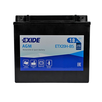 Мото аккумулятор EXIDE AGM ETX 20H-BS 12V 18Ah 270А L+ ETX20H-BS