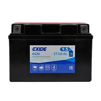 Мото аккумулятор EXIDE AGM ET 12A-BS 12V 9.5Ah 130А L+ ET12A-BS