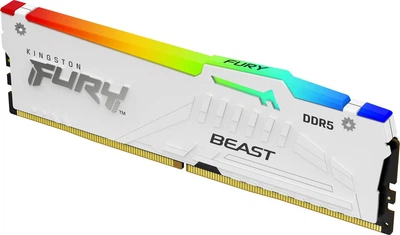 Пам'ять DDR5 16GB 6000MHz PC5-48000 Kingston FURY Beast RGB White (CL30-36-36) (1RX8)