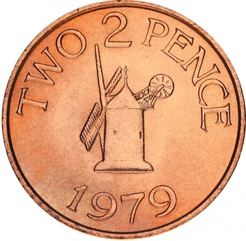 Монета Гернсі 2 пенси 1979 AU-UNC