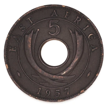 Монета Британская Восточная Африка 5 центов 1957 F-VF