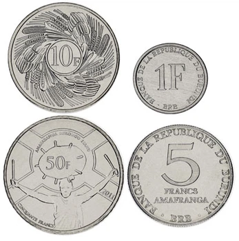 Набір монет Бурунді набір з 4 монет 1980-2011 UNC 1, 5, 10, 50 франків