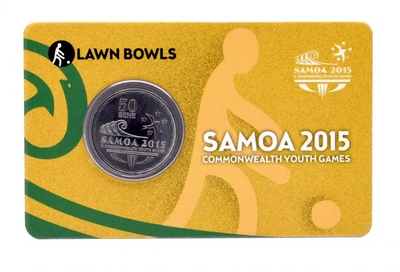 Монета Самоа 50 сене 2015 UNC Спорт Молодёжные Игры Содружества - Игра в боулз
