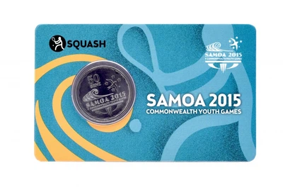 Монета Самоа 50 сене 2015 UNC Спорт Молодёжные Игры Содружества - Сквош