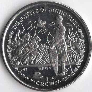 Монета Остров Мэн 1 крона 2006 «Эпические битвы. Битва при Азенкуре» UNC (KM#1306)