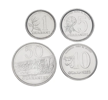 Набор монет Парагвай набор из 4 монет 1980-1984 UNC 1, 5, 10, 50 гуарани