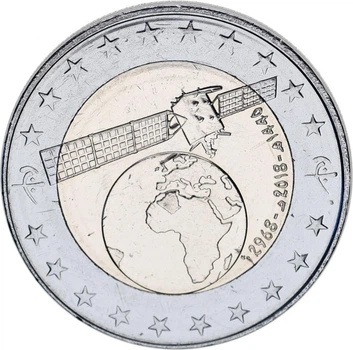 Монета Алжир 100 динаров 2018 Биметалл UNC Космос Спутник (KMnew)