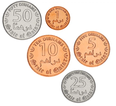 Набор монет Катар набор из 5 монет 2016 UNC 1, 5, 10, 25, 50 дирхам